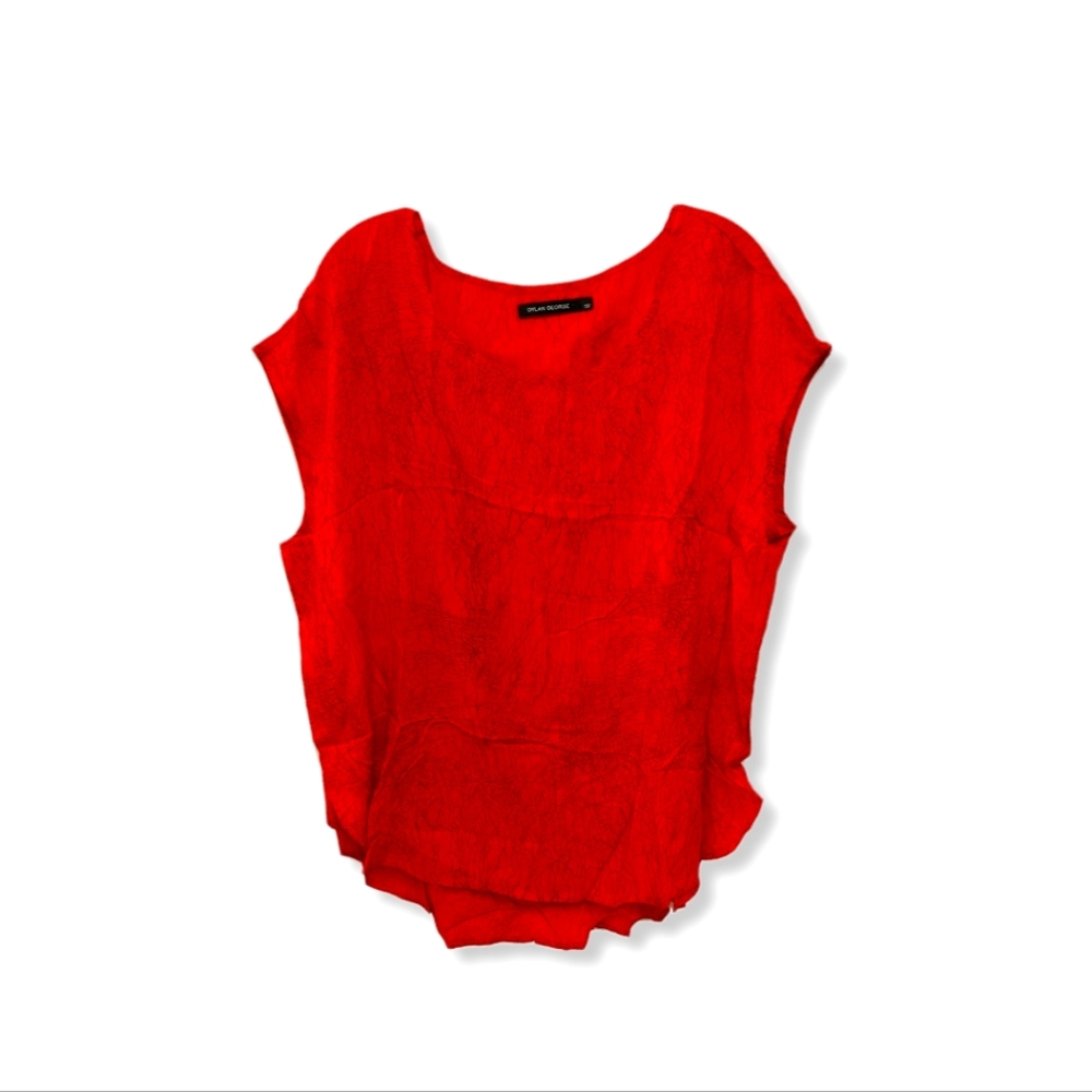 Dylan George Women's Short sleeve Blouse Color Summer Rose/ Cherry Size M
